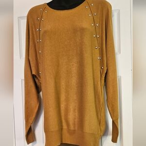 NWT Jennifer Lopez Studded Sweater with open sleeves